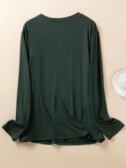  Museum & Letter Print Long Sleeve Top