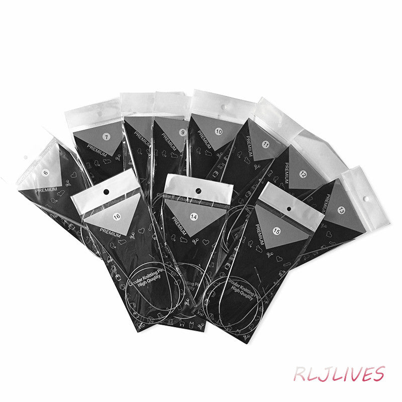 11pcs Stainless Circular Knitting Needles Crochet Weaving Pins Needlework Tools
