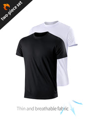 2pcs Men's Quick drying Running Fitness Sportswear Compression T Shirt