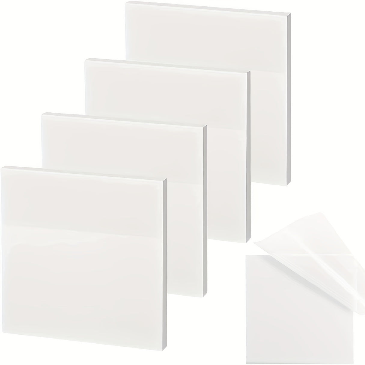 200pcs Translucent Sticky Notes 7.62x7.62 cm Self-Adhesive Clear