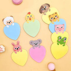 2pcs Cartoon Animal Notes Heartfelt Student Messages Sticky Notes