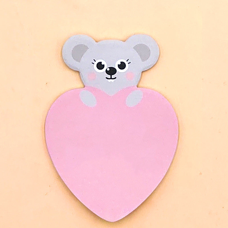 2pcs Cartoon Animal Notes Heartfelt Student Messages Sticky Notes