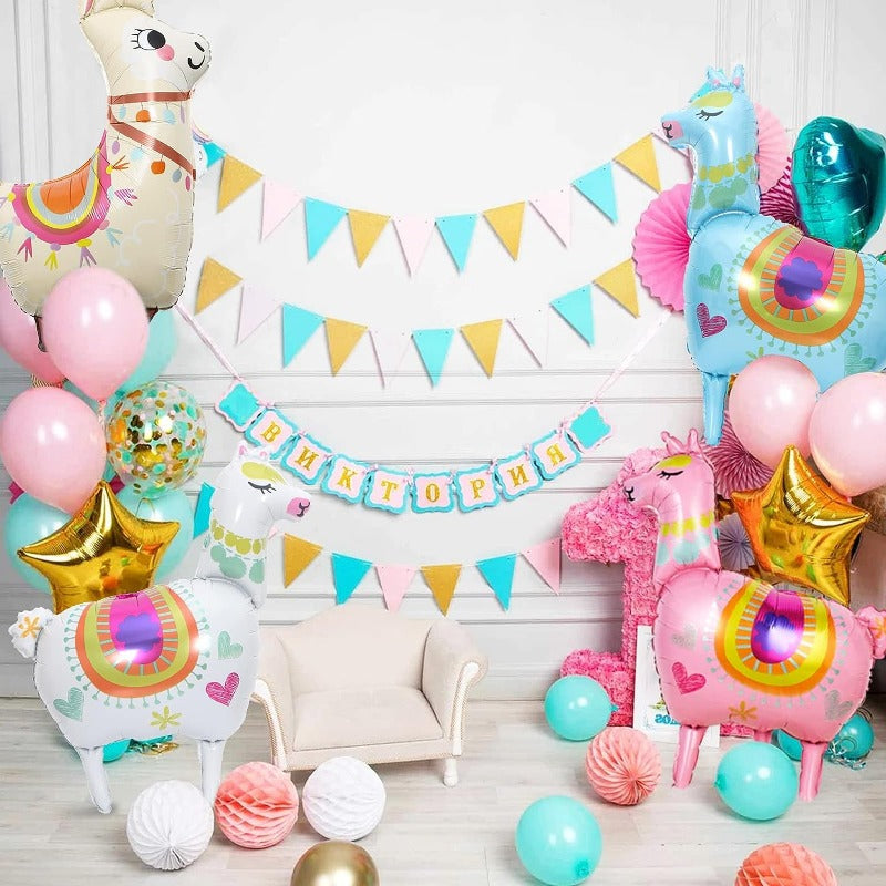 4pcs Giant Alpaca Foil Balloons for Birthday Wedding Party