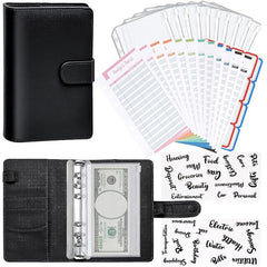 PU Leather Budget Planner A6 Cash Envelope Binder