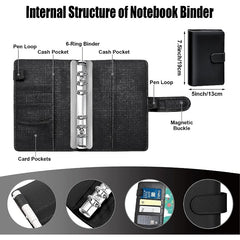 PU Leather Budget Planner A6 Cash Envelope Binder