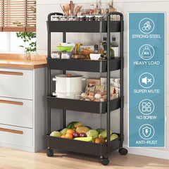 4 Tier Cart Rack For Kitchen Bathroom Office And Bedroom