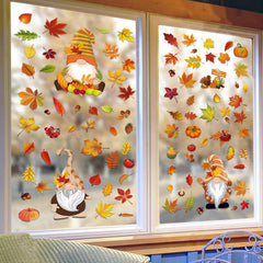 Autumn Window Decoration Thanksgiving Adhesive Stickers DIY Glass Decor