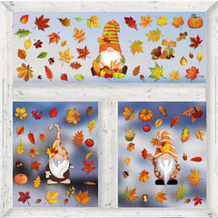 Autumn Window Decoration Thanksgiving Adhesive Stickers DIY Glass Decor