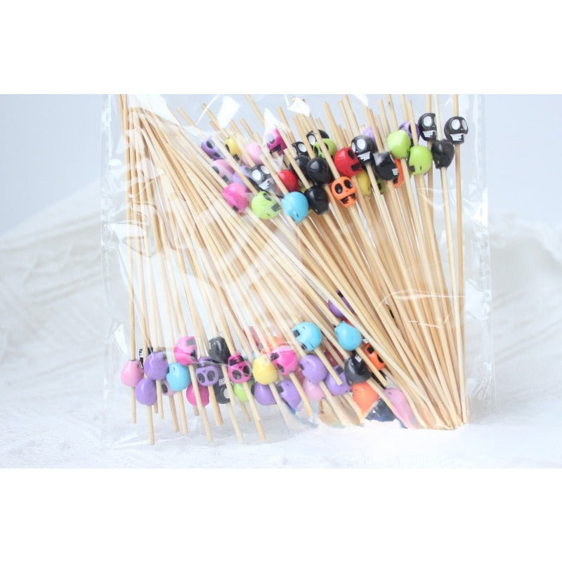 Wooden Cocktail Picks Cheese Dessert Labels Halloween Christmas Series