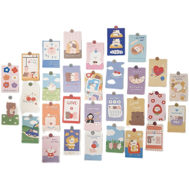 30pcs Maiden Heart Bear Postcard Set for Room Decoration