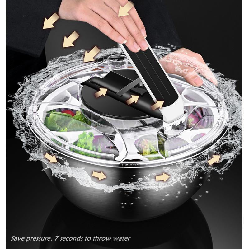 1pc Vegetable Wash Basin Stainless Steel Salad Dryer