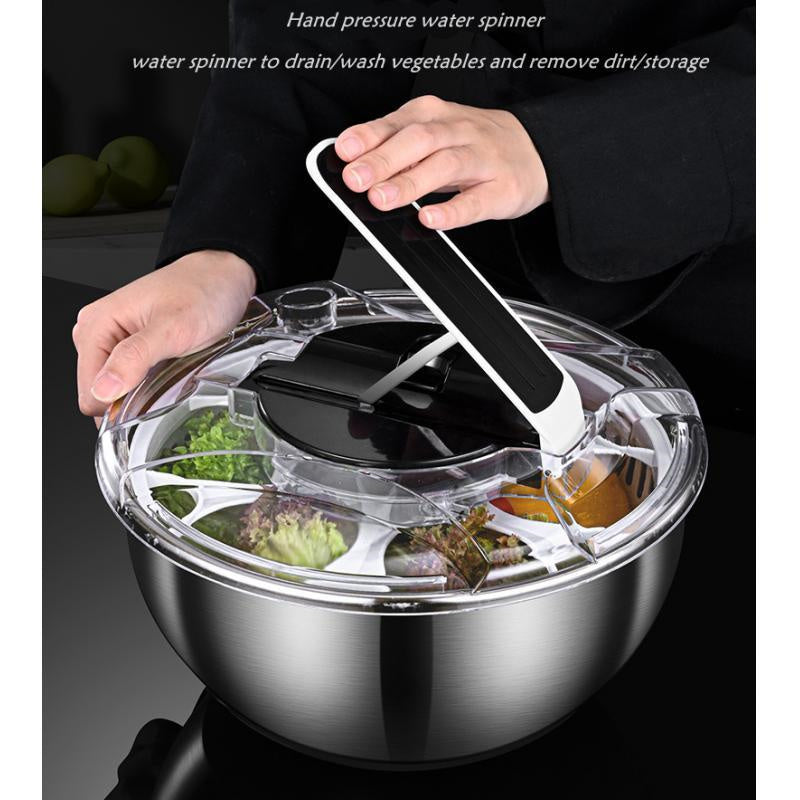 1pc Vegetable Wash Basin Stainless Steel Salad Dryer