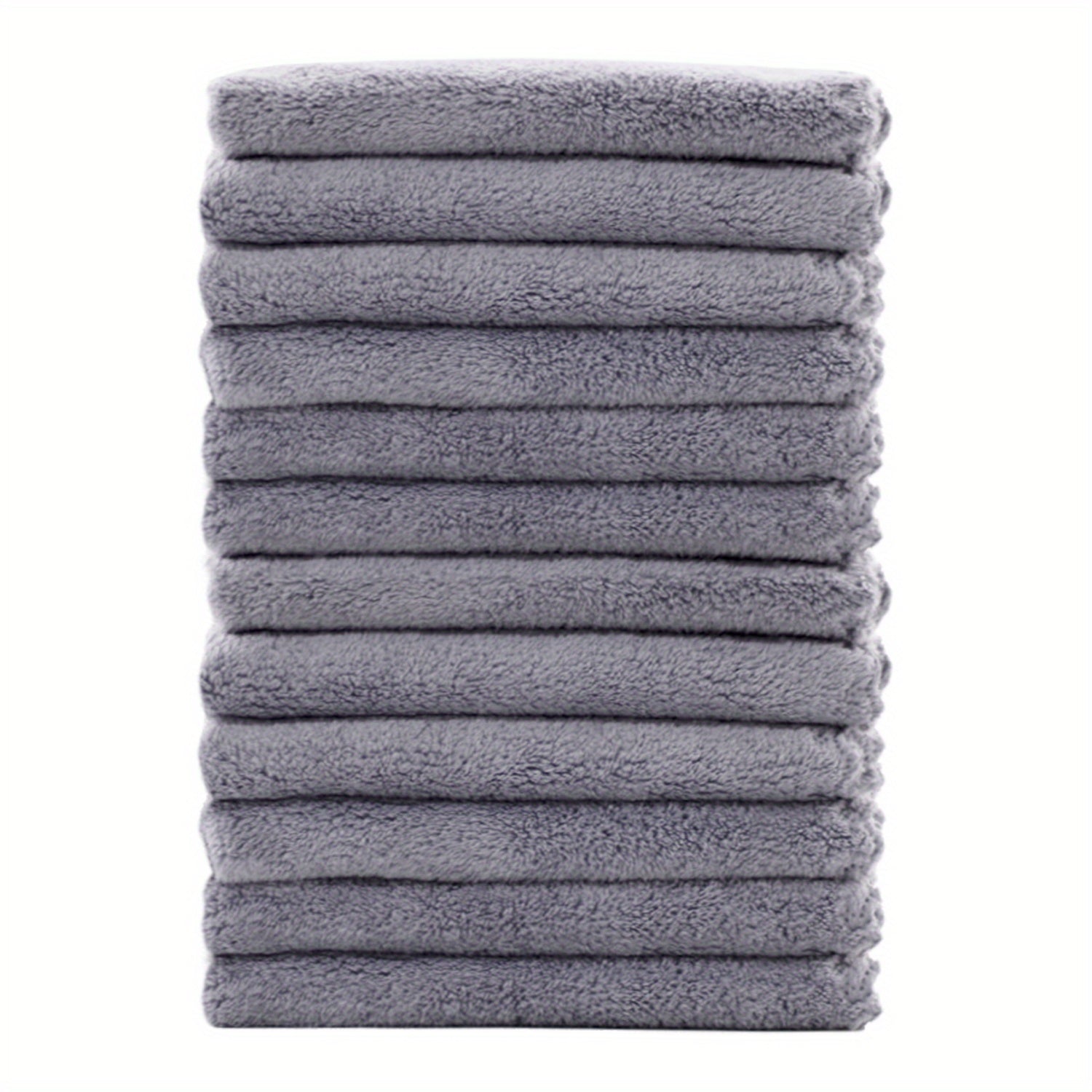 12pcs Coral Fleece Hand Towels Soft Absorbent Towel for Bathroom