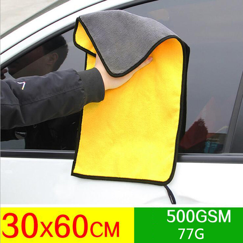 5pcs Double Layer Microfiber Cleaning Towels for Car Washing 500GSM