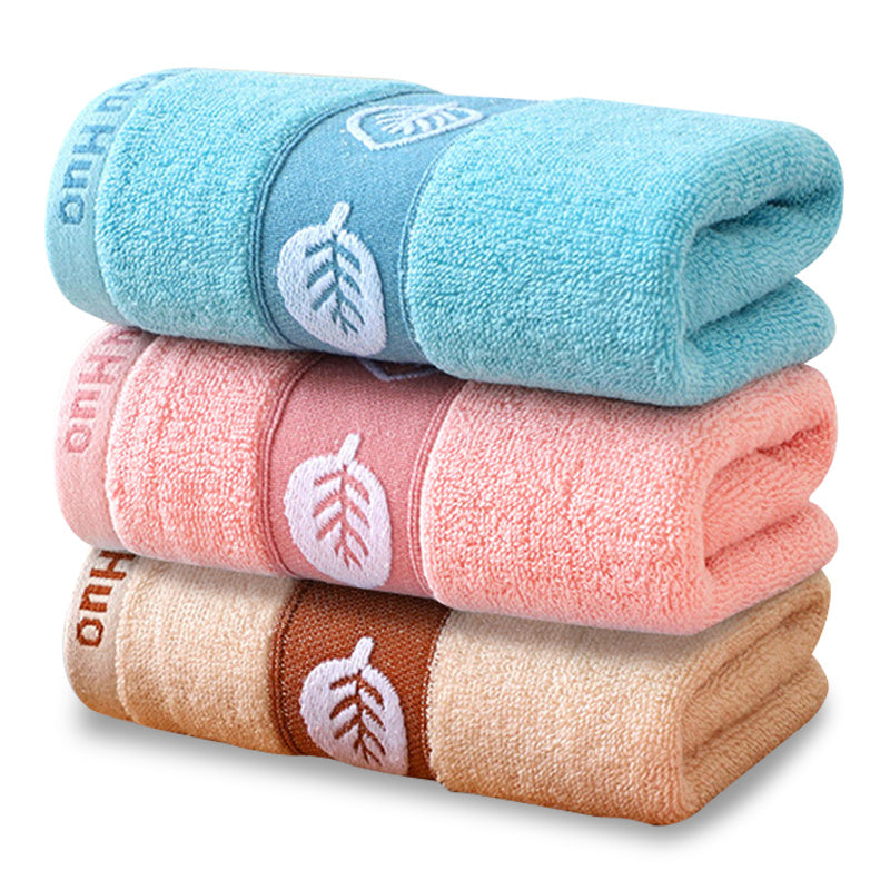 3pcs Leaf Pattern Hand Towels Set Cotton Face Towel Ultra Soft Highly Absorbent