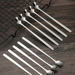 6pcs Stainless Steel Long Handle Mixing Square Spoons Coffee Ice Tea Stirrers