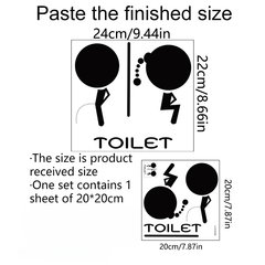Funny Toilet Sign Removable Wall Stickers Decorative Self adhesive