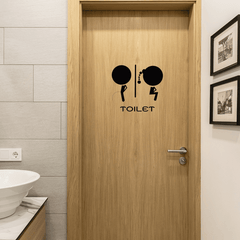 Funny Toilet Sign Removable Wall Stickers Decorative Self adhesive