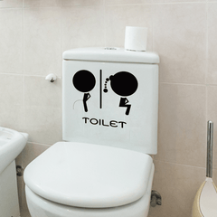 Funny Toilet Sign Removable Wall Stickers Decorative Self adhesive