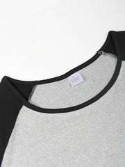  Kiss & Letter Print Raglan Sleeve Sleep Dress
