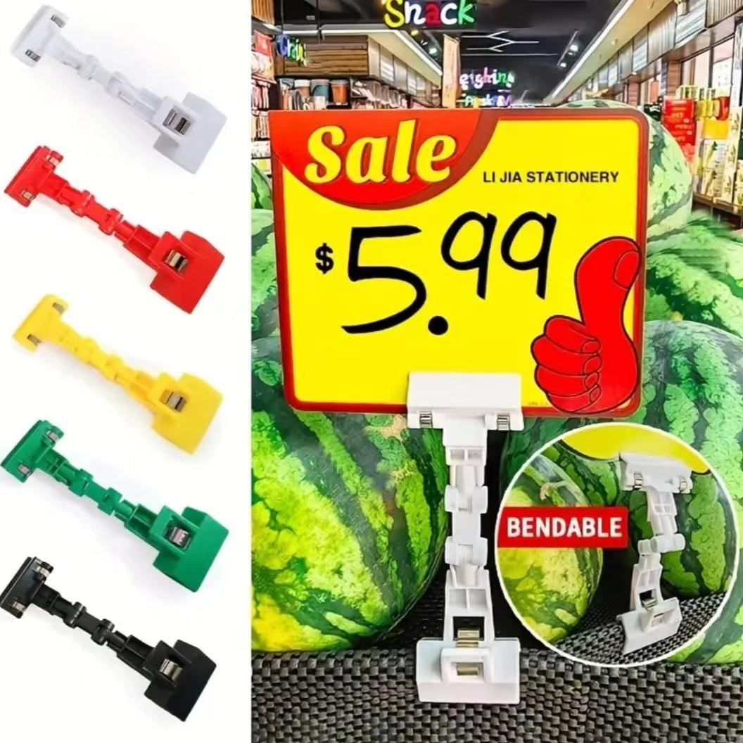 Office Supermarket Fruit Shop Label Clip POP Double Head Advertising Clip