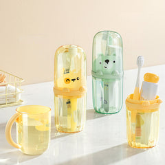 Cartoon Portable Toothbrush Container Cup