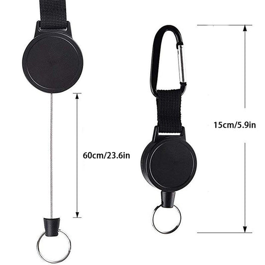 Retractable Stainless Steel Keyring Portable ID Card Holder