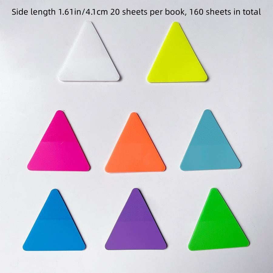 8pcs Triangle Fluorescent Set Morandi Round Sticky Notes
