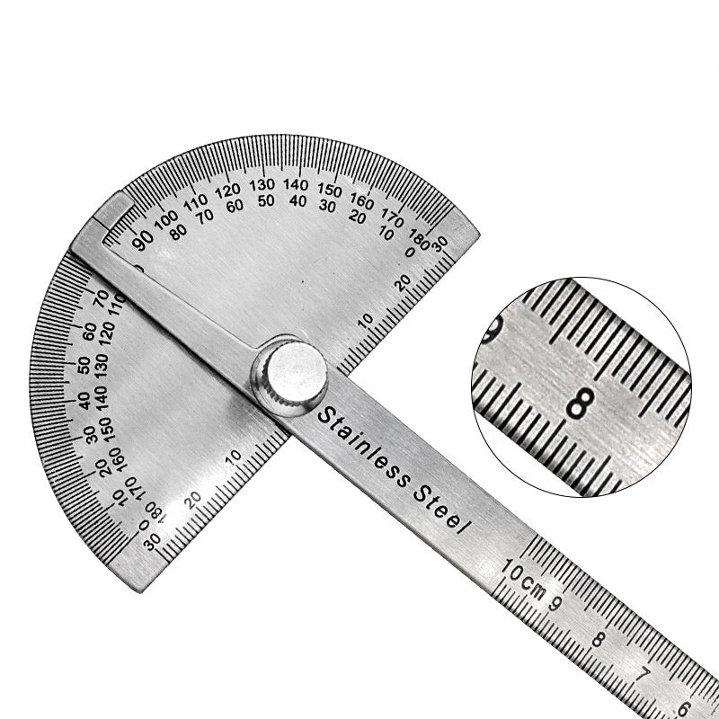 Stainless Steel 180&deg; Protractor Measuring Square Gauge 100mm