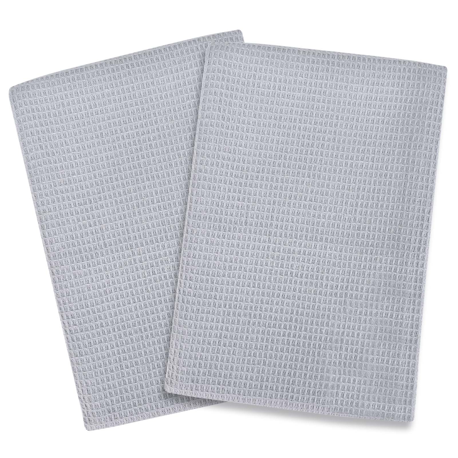 2pcs Cotton Tea Towels Absorbent Clths Solid Cleaning Rag for Household Bathroom