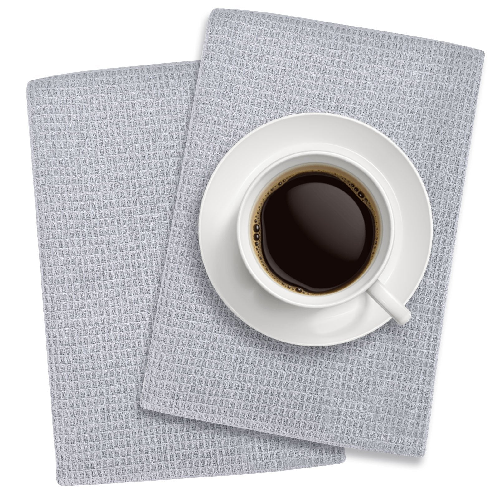 2pcs Cotton Tea Towels Absorbent Clths Solid Cleaning Rag for Household Bathroom