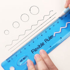 2pcs Soft Ruler Elastic Foldable Multifunctional School Supplies