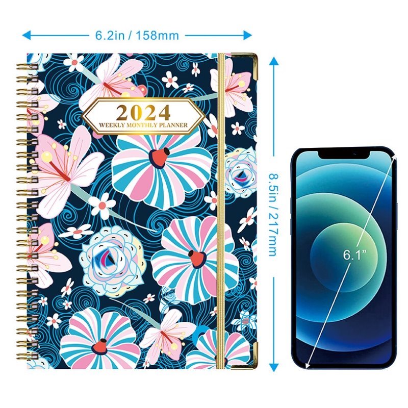 A5 English Schedule Planner Notebook w/ Coil Binding & Divider Pages