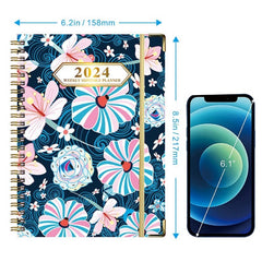 A5 English Schedule Planner Notebook w/ Coil Binding & Divider Pages