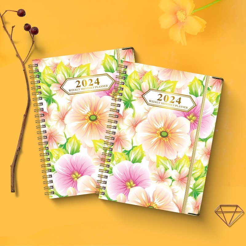A5 English Schedule Planner Notebook w/ Coil Binding & Divider Pages