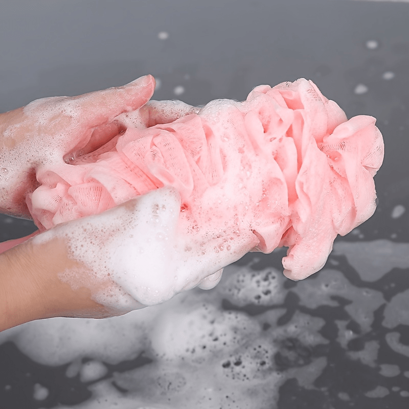 Long Handle Mesh Bath Brush Exfoliating Massage Sponge