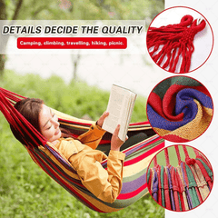 Thickened Canvas Camping Hammock Single Swing Chair with Bag