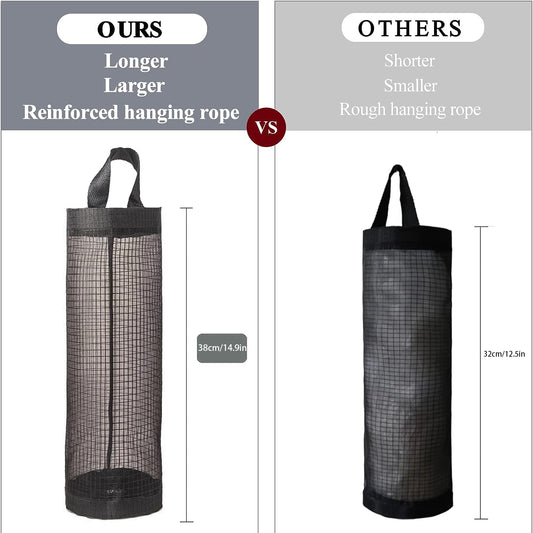 2pcs Outdoor Plastic Bag Holder Grocery Bag Rack Net Hanging Storage Bag