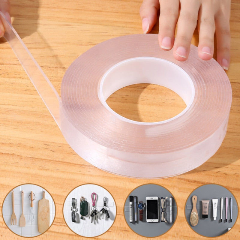 2pcs Transparent Nano Tape Washable Reusable Double Sided Tape