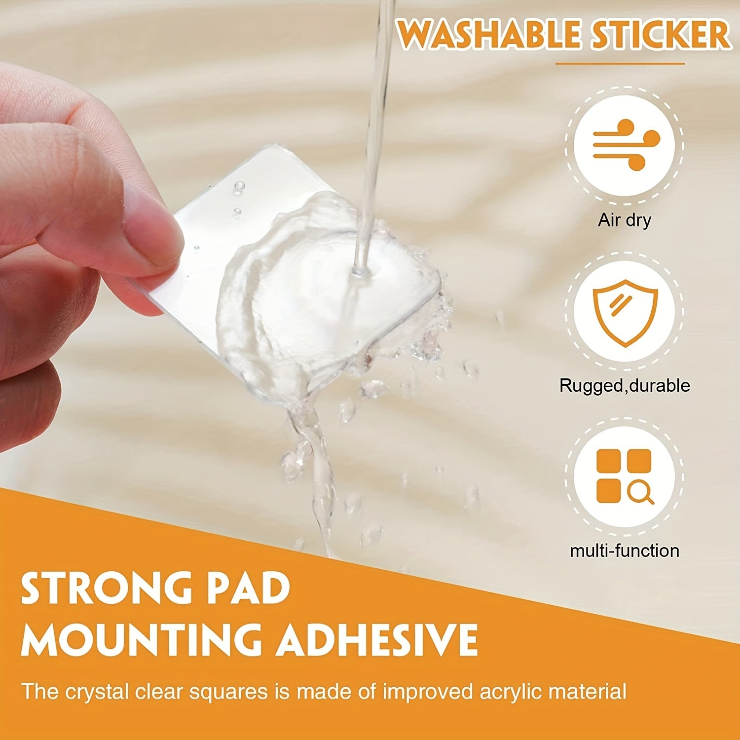50pcs Square Nano Double Sided Tape Waterproof Adhesive Sticker