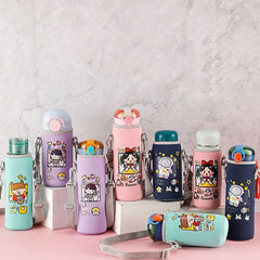 Cartoon Water Bottle Cover Insulated Bag Cup Pouch