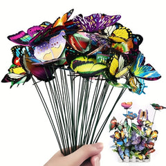 25pcs Luminous Butterfly Stake Yard Sign Garden Decor Halloween Fall Decor