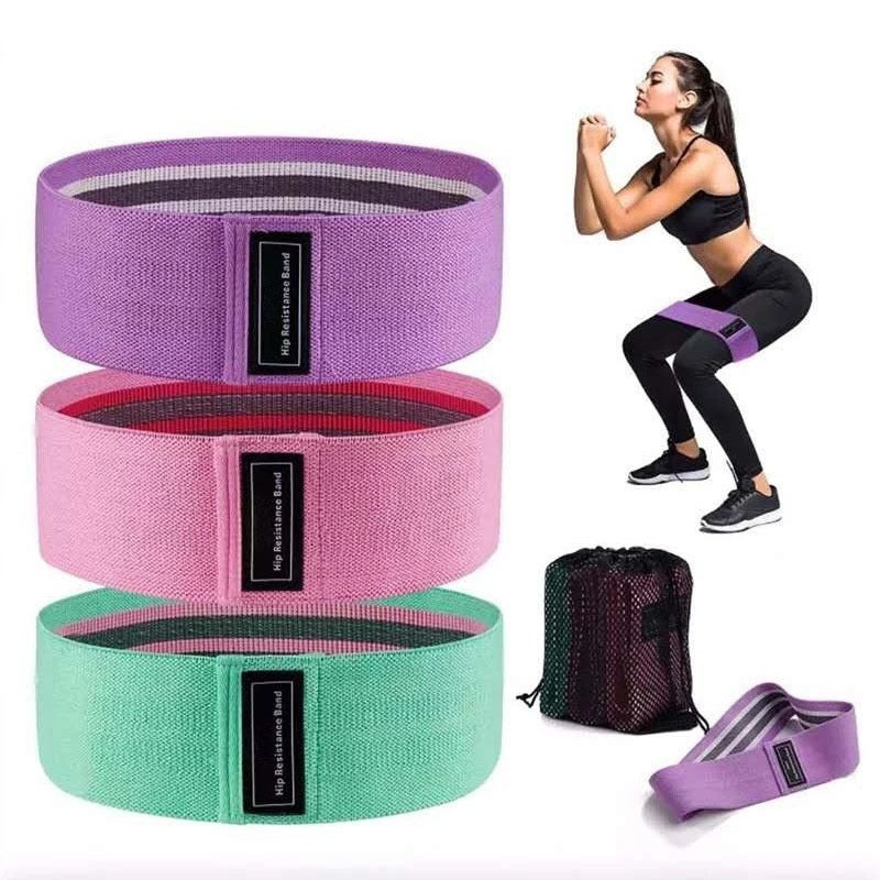 Yoga Squat Elastic Band Hip Resistance Bands Latex Non Slip Gym Fitness Tension