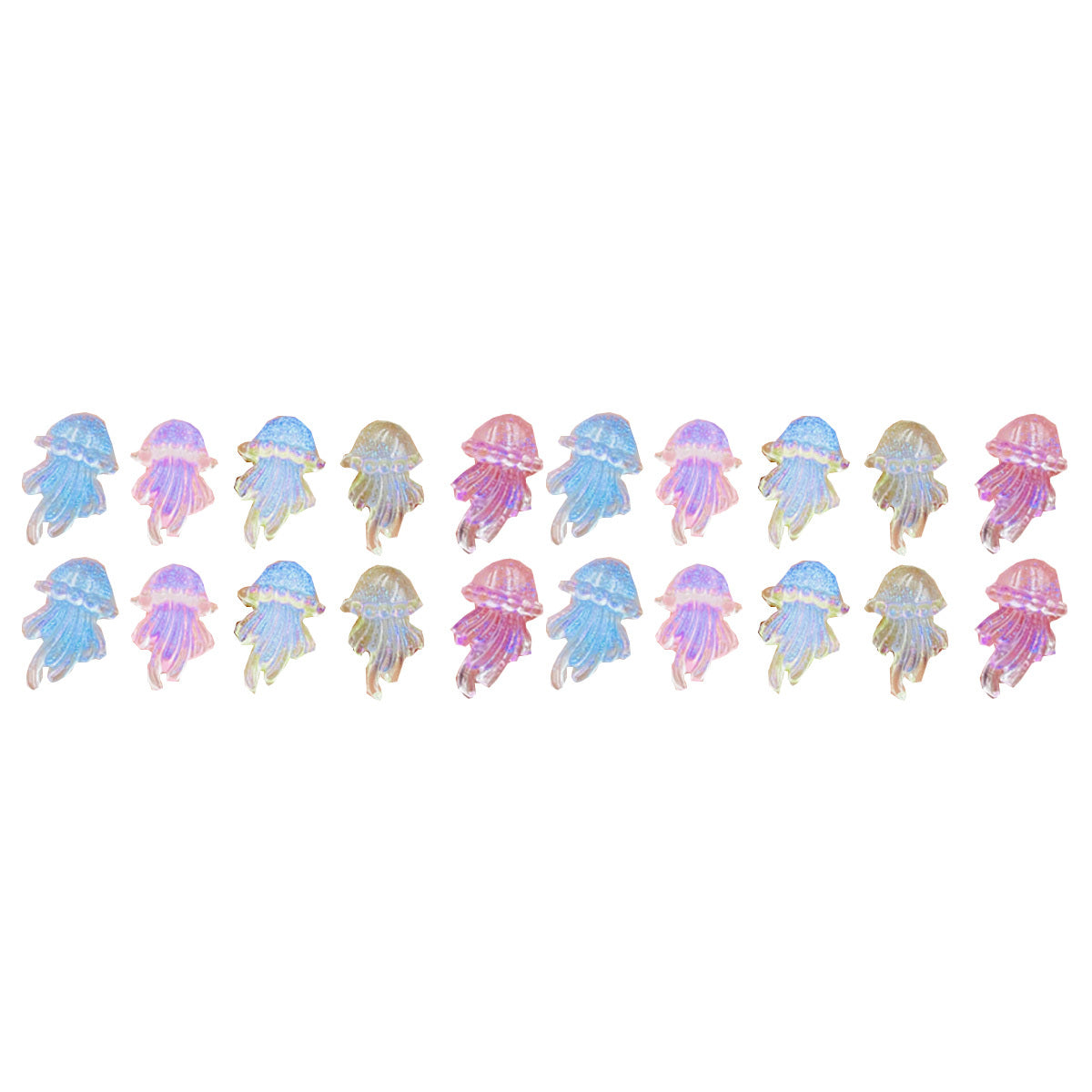 Mini Jellyfish Resin Figurine Crafts Flatback Ornament Jewelry Making