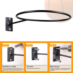 Wall Mounted Ball Storage Display Metal Ball Holder