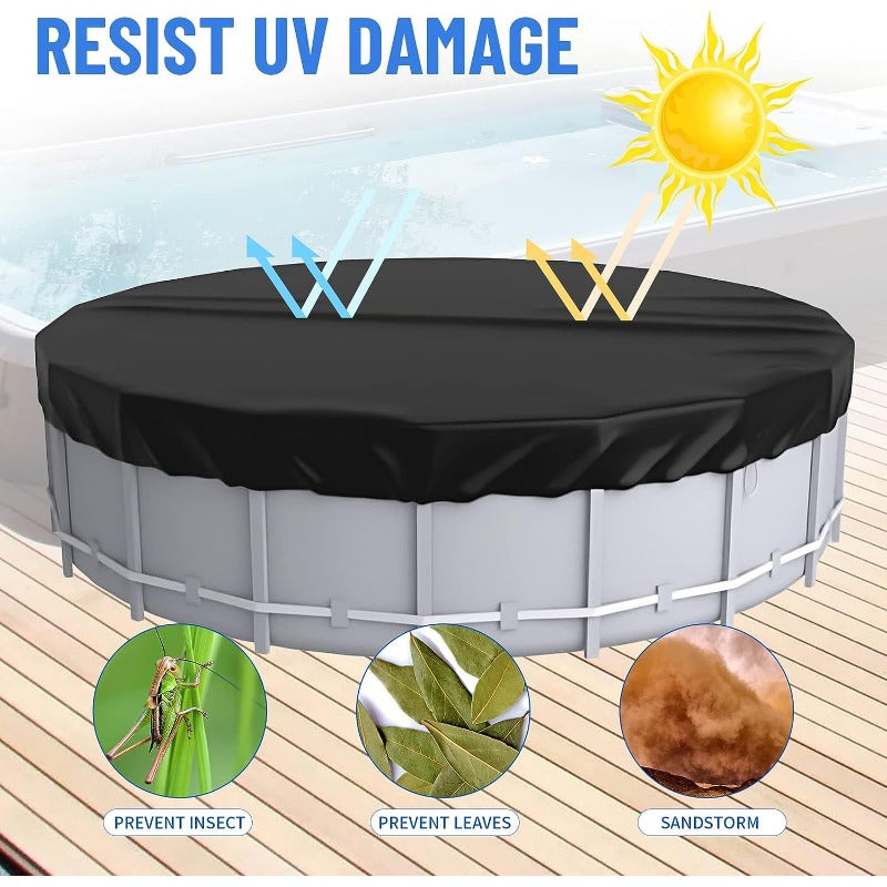 4.57M Round Pool Cover for Above Ground Pools Drawstring Hot Tub Cover