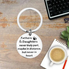 Metal Key Chain Keyring Pendant Family Gift For Father Daughter