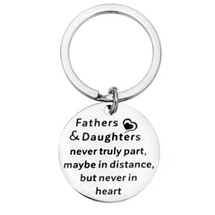 Metal Key Chain Keyring Pendant Family Gift For Father Daughter