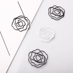 12pcs Mini Rose Flower Shaped Metal Paper Clips Memo Photo Binder Clip