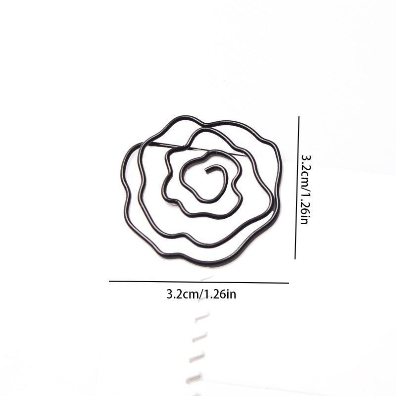12pcs Mini Rose Flower Shaped Metal Paper Clips Memo Photo Binder Clip